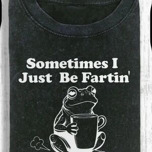 Black Graphic Frog T-Shirt